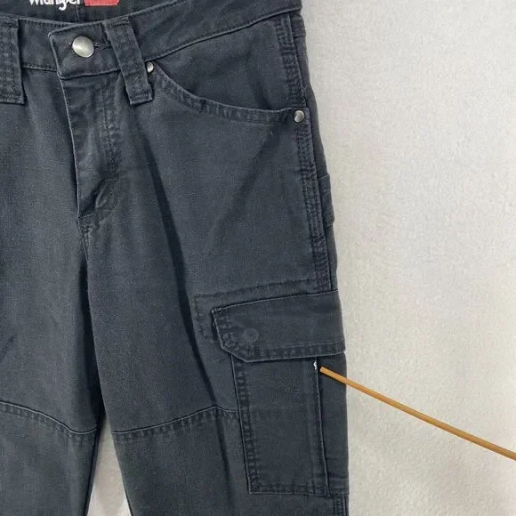 WRANGLER Pants Womens 2 x 32 Riggs Workwear Cargo Carpenter Ripstop Canvas Black - Picture 14 of 16